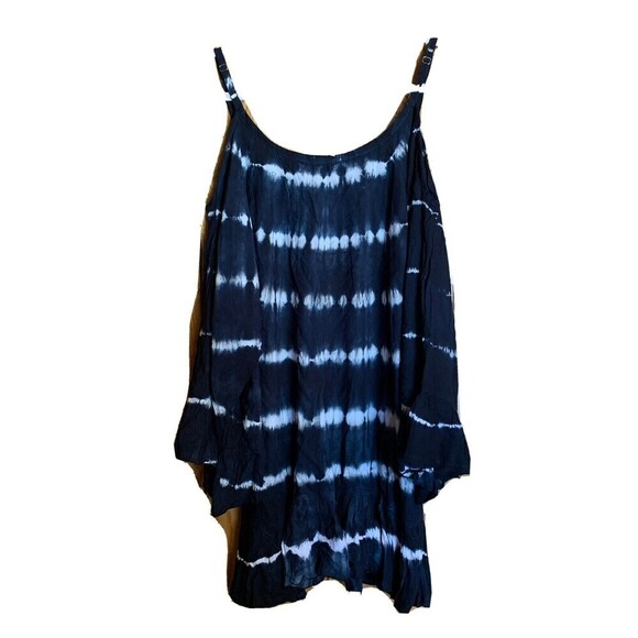 Tiare Hawaii Size Small Medium Multicolor Tie Dye Print Cold Shoulder Blouse - Picture 3 of 4